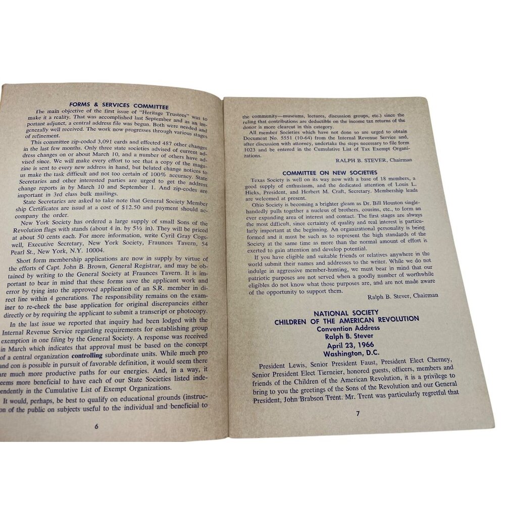 1966 Heritage Trustees Sons of the Revolution Booklet Tennessee Provenance - Picture 4 of 8